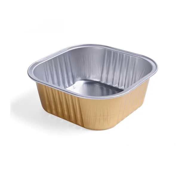 Contenedores Cuadrados de Papel de Aluminio YF112-325 de 325ml/11oz con Tapas